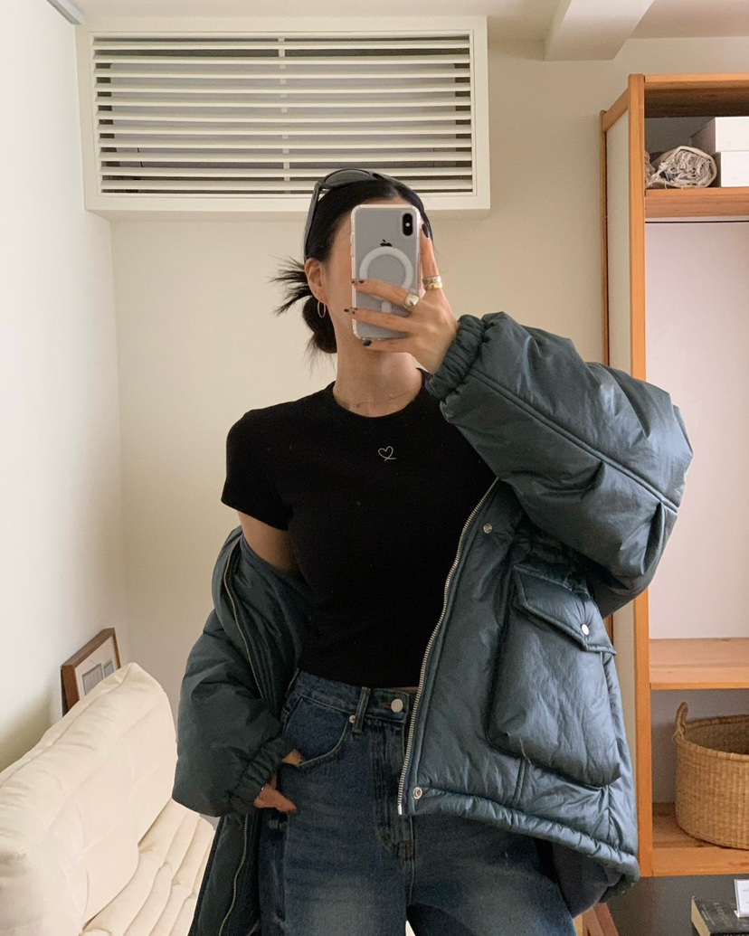 REVE CITE-L東大門㊣代購女士新款推薦休閑短款棉服含腰帶REVE CITE短款棉服