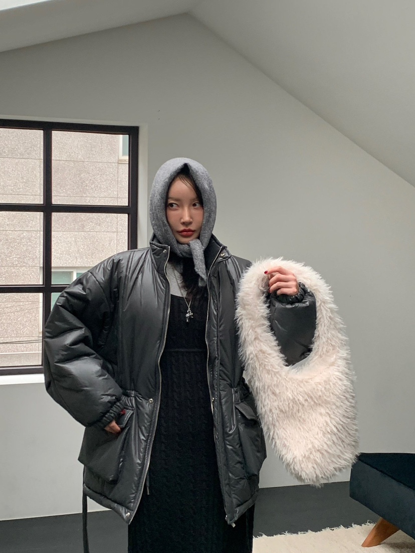 REVE CITE-L東大門㊣代購女士新款推薦休閑短款棉服含腰帶REVE CITE短款棉服圖色3