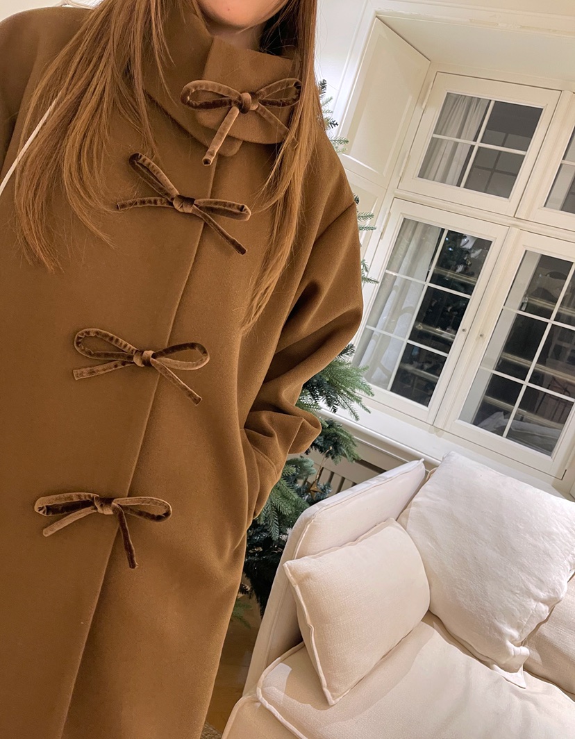 BOUTIQUE-L東大門㊣實拍女士新品25秋冬人氣中長款大衣高領BOUTIQUE-L中長款大衣