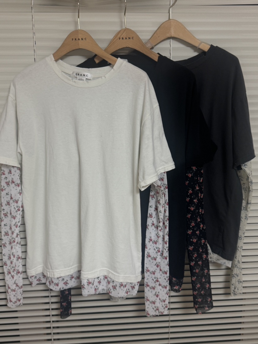 FRANC—L東大門㊣直郵女士新品推薦25秋冬長袖T恤兩面穿復古FRANC長袖T恤