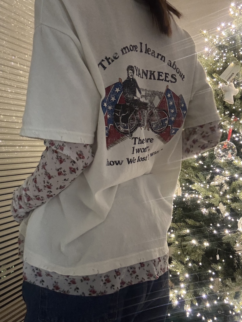 FRANC—L東大門㊣直郵女士新品推薦25秋冬長袖T恤兩面穿復古FRANC長袖T恤