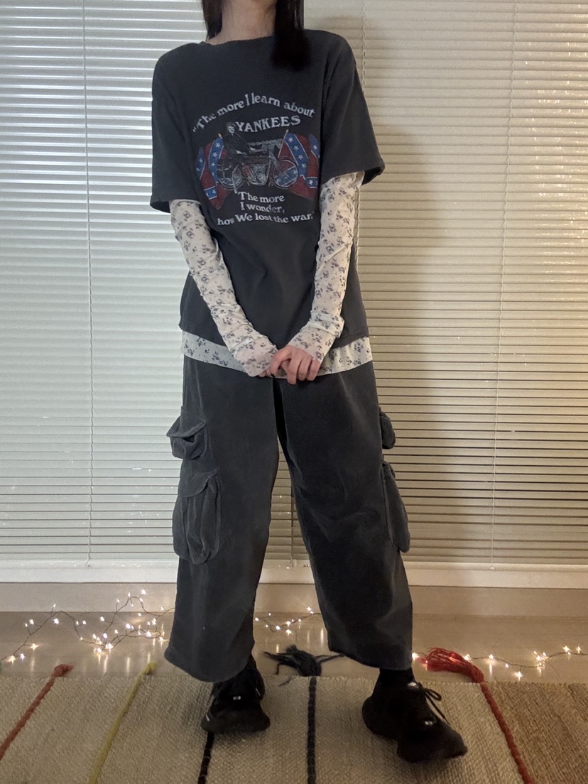 FRANC—L東大門㊣直郵女士新品推薦25秋冬長袖T恤兩面穿復古FRANC長袖T恤