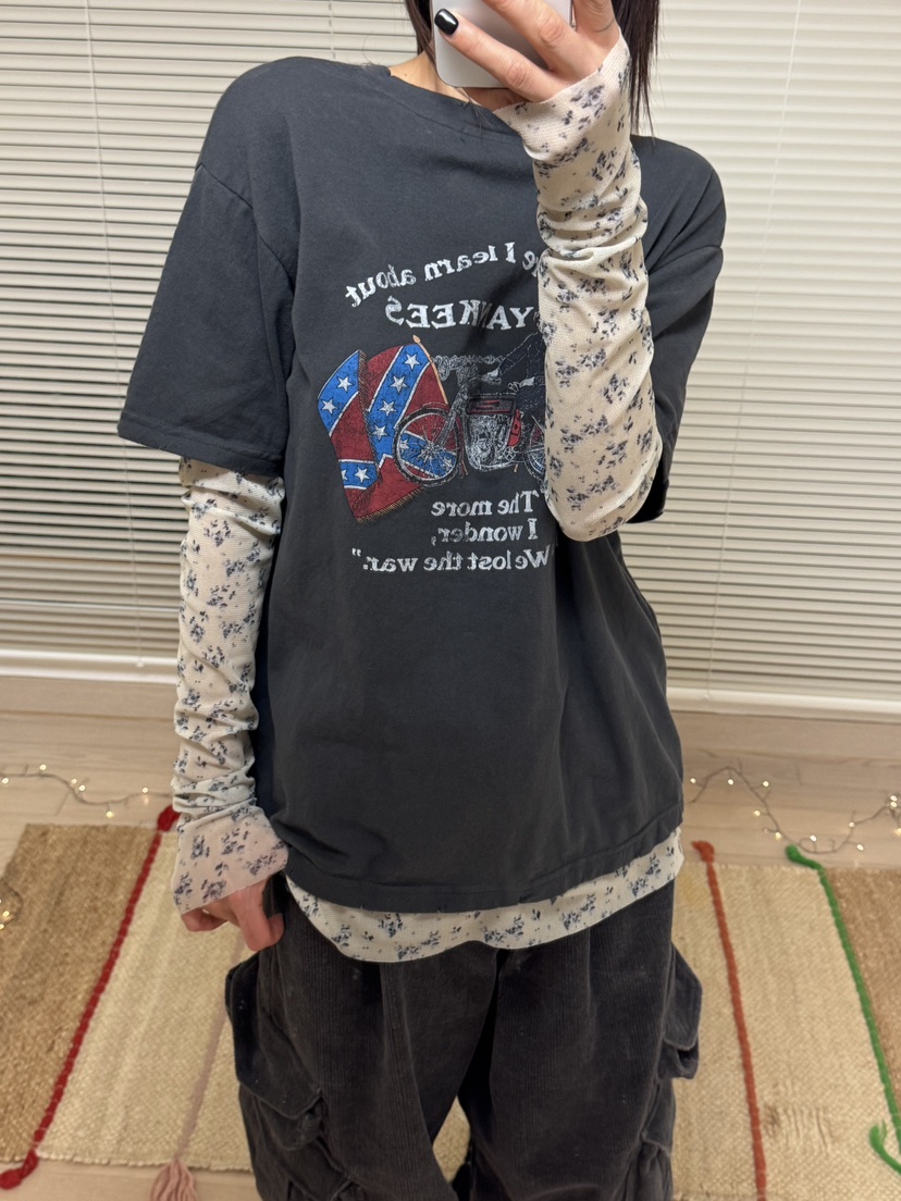 FRANC—L東大門㊣直郵女士新品推薦25秋冬長袖T恤兩面穿復古FRANC長袖T恤