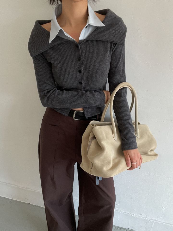 CRONG韓國直郵㊣女裝新品時尚休閑職業人氣25秋冬襯衫蕾絲衫CRONG襯衫/蕾絲衫