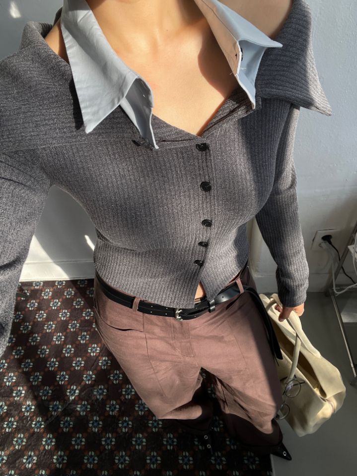 CRONG韓國直郵㊣女裝新品時尚休閑職業人氣25秋冬襯衫蕾絲衫CRONG襯衫/蕾絲衫