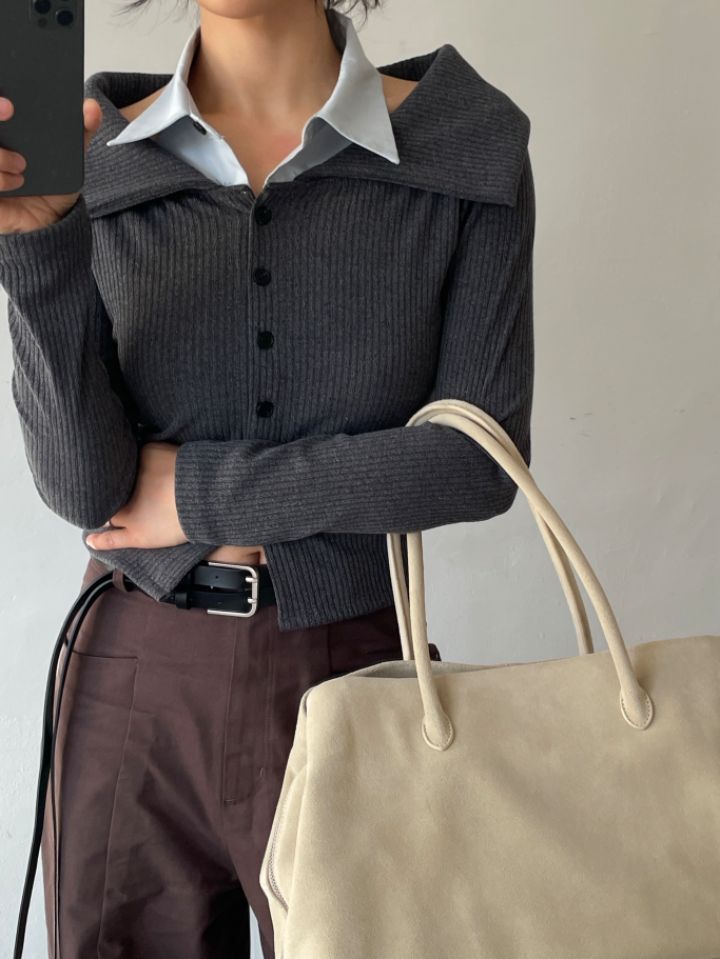 CRONG韓國直郵㊣女裝新品時尚休閑職業人氣25秋冬襯衫蕾絲衫CRONG襯衫/蕾絲衫