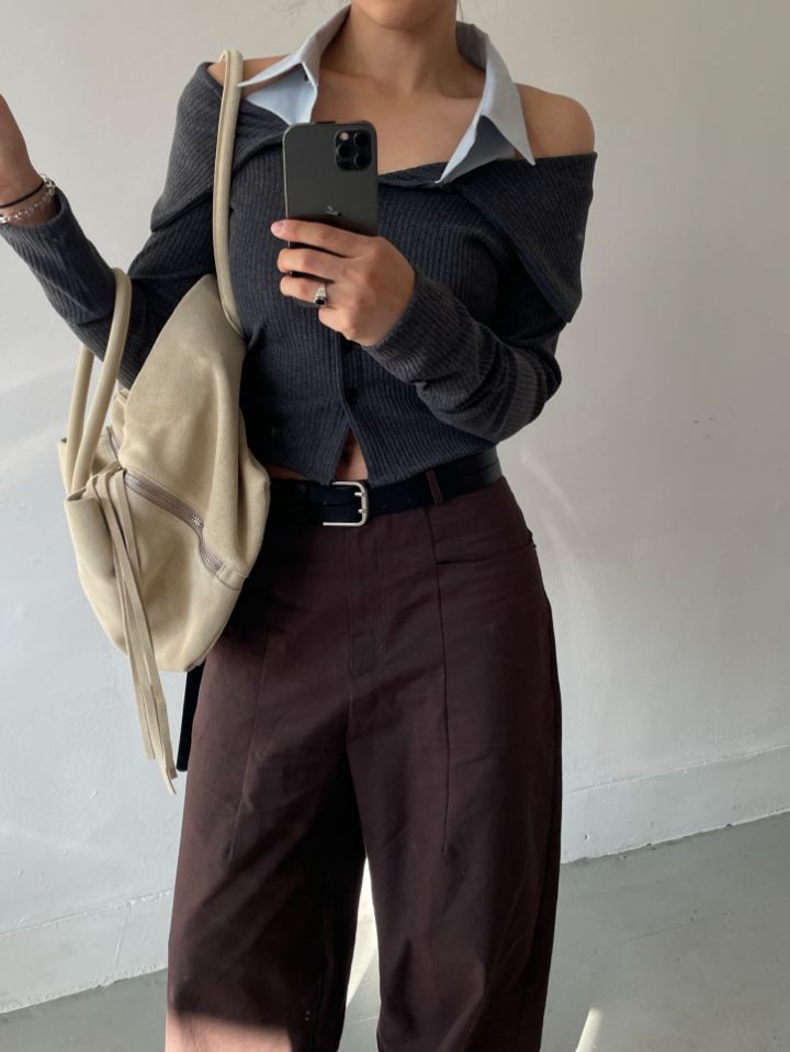 CRONG韓國直郵㊣女裝新品時尚休閑職業人氣25秋冬襯衫蕾絲衫CRONG襯衫/蕾絲衫