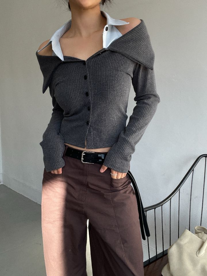 CRONG韓國直郵㊣女裝新品時尚休閑職業人氣25秋冬襯衫蕾絲衫CRONG襯衫/蕾絲衫