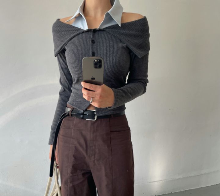 CRONG韓國直郵㊣女裝新品時尚休閑職業人氣25秋冬襯衫蕾絲衫CRONG襯衫/蕾絲衫