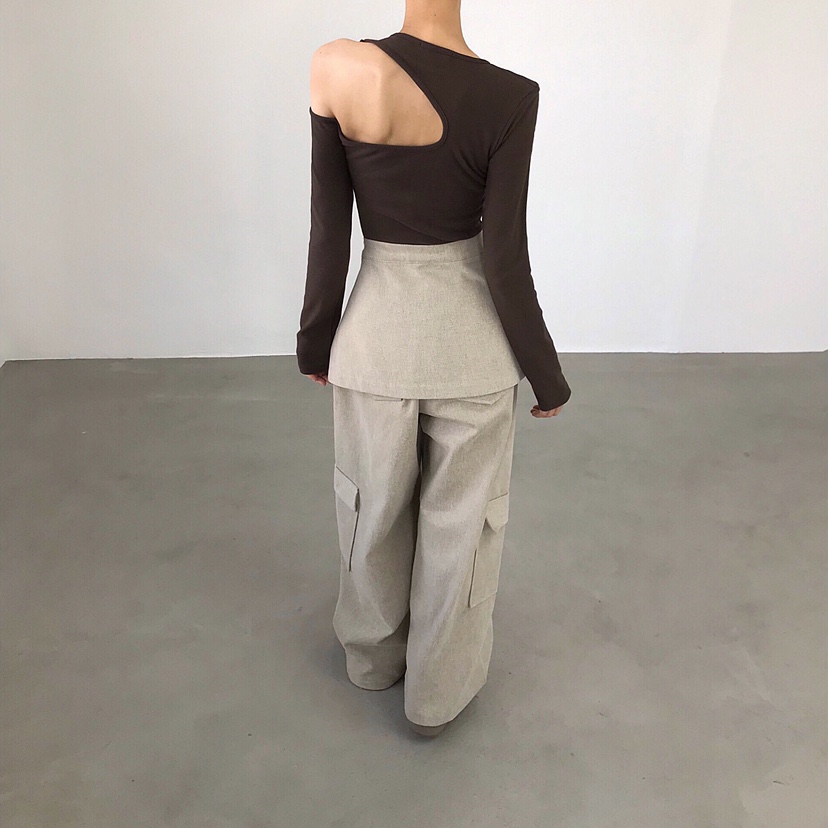 2TWO MOON韓國代購㊣女裝新款職業人氣休閑時尚長袖T恤兩面穿2TWO MOON長袖T恤