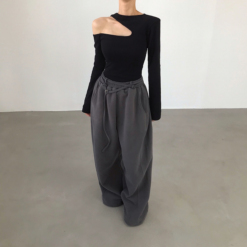 2TWO MOON韓國代購㊣女裝新款職業人氣休閑時尚長袖T恤兩面穿2TWO MOON長袖T恤圖色1