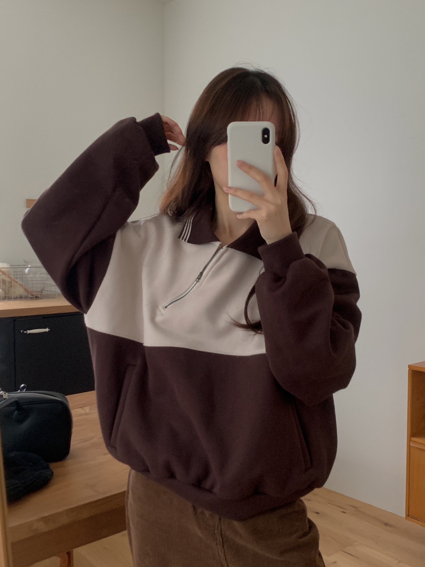 FORMSTUDIO韓國直郵㊣女士新款時尚25秋冬職業衛衣雙排扣拉鏈FORMSTUDIO衛衣