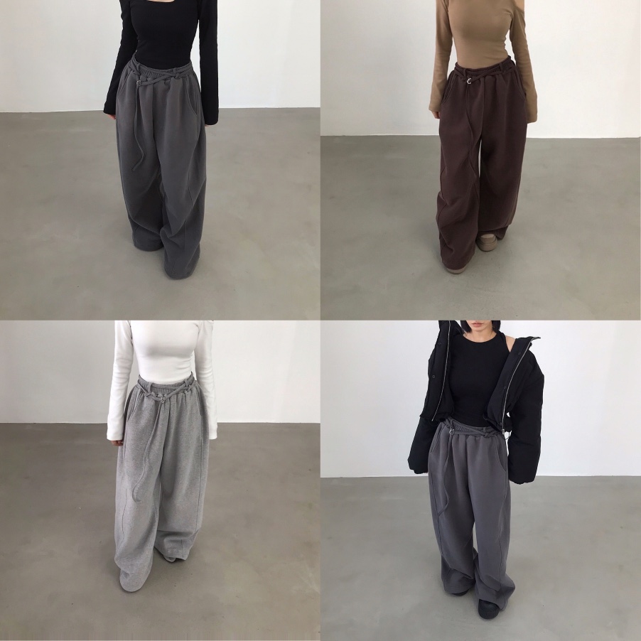 2TWO MOON東大門㊣實拍女裝新款推薦休閑褲含腰繩浣熊腰帶2TWO MOON休閑褲