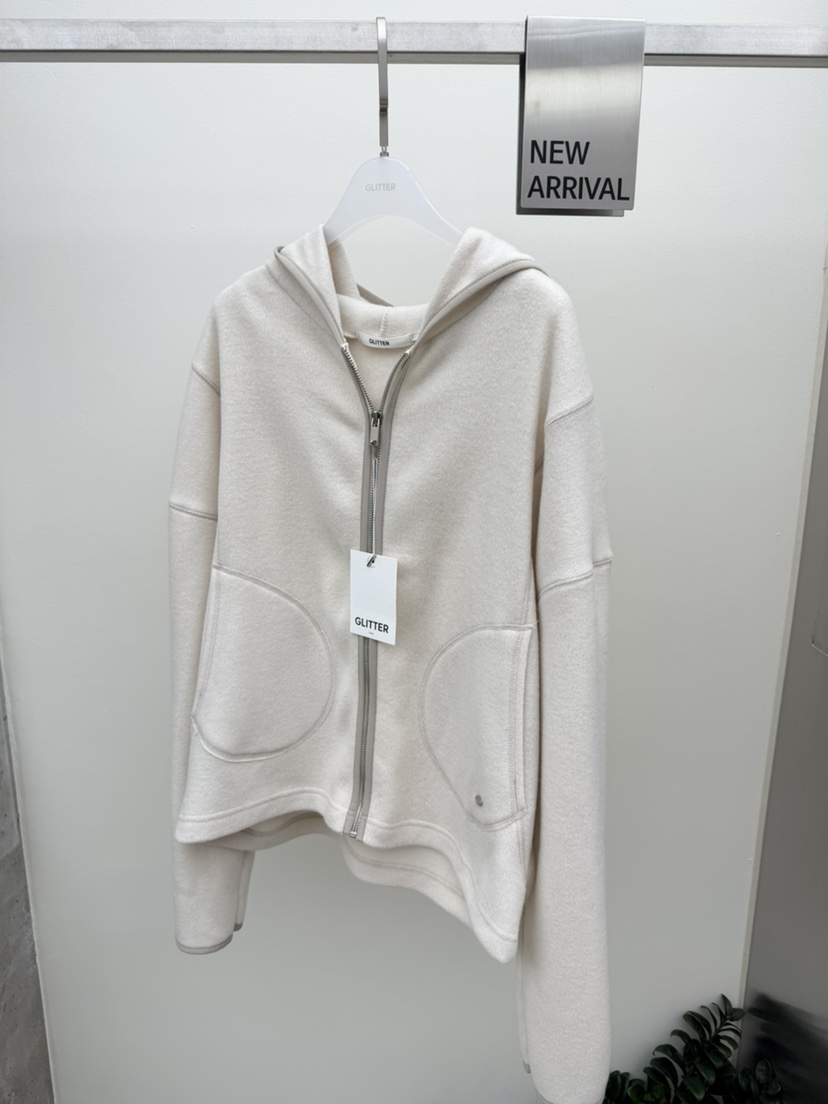 GLITTER韓國代購㊣女裝新品休閑熱賣人氣職業夾克連帽衫圓領GLITTER夾克圖色3