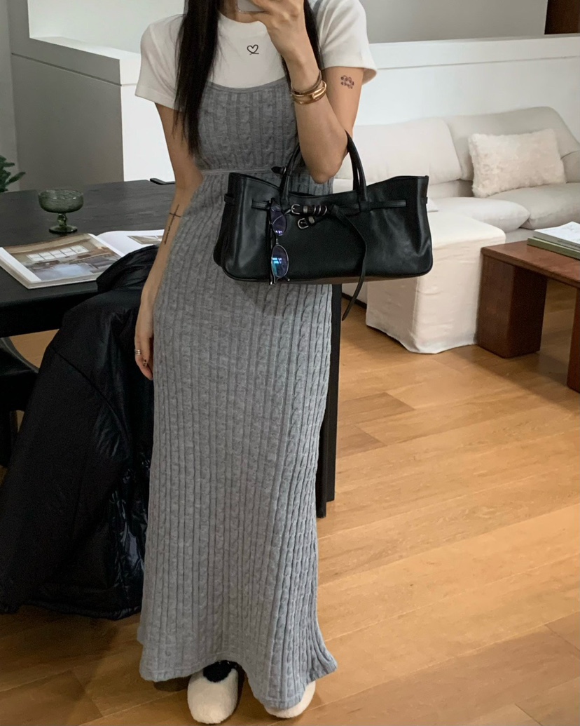 REVE CITE-L東大門㊣代購女士新品人氣職業25秋冬連衣裙長款REVE CITE連衣裙