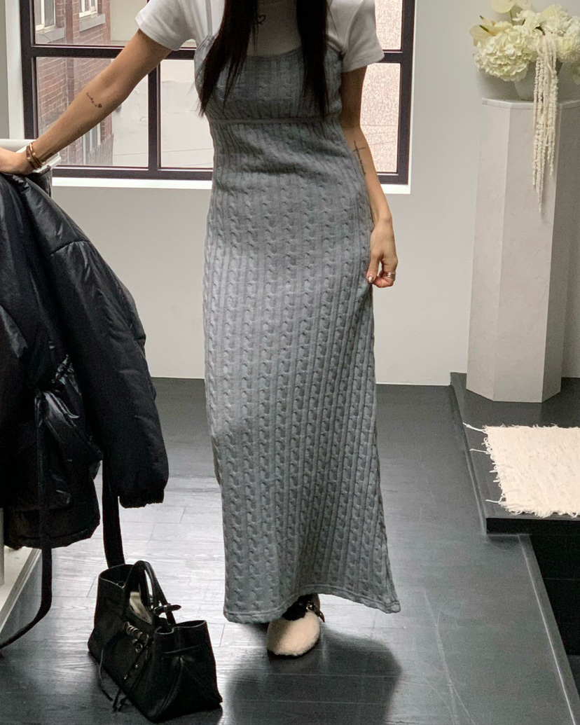 REVE CITE-L東大門㊣代購女士新品人氣職業25秋冬連衣裙長款REVE CITE連衣裙圖色1