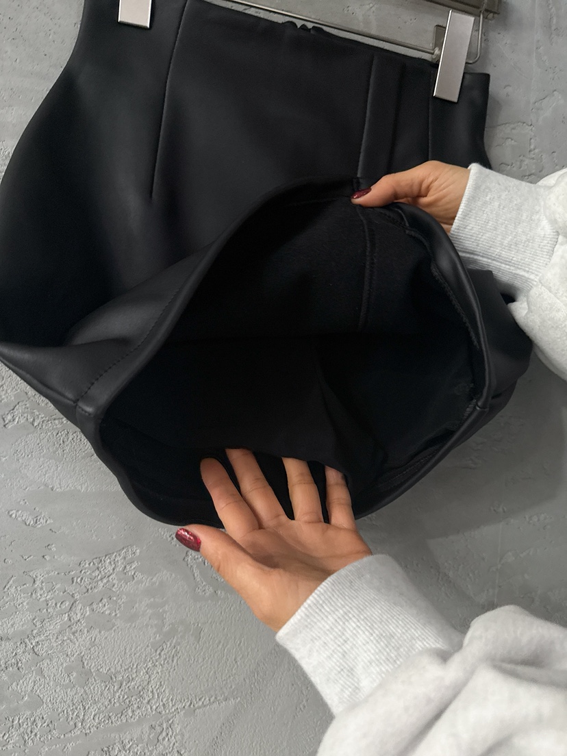 COME OPEN東大門㊣實拍女士新品25秋冬職業人氣時尚短裙皮革COMP-(COME OPEN)短裙