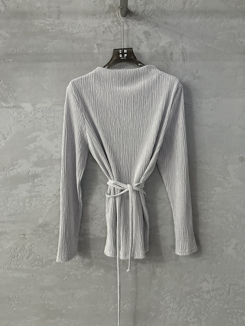 COME OPEN韓國直郵㊣女裝新品推薦時尚襯衫蕾絲衫含腰繩褶皺COMP-(COME OPEN)襯衫/蕾絲衫