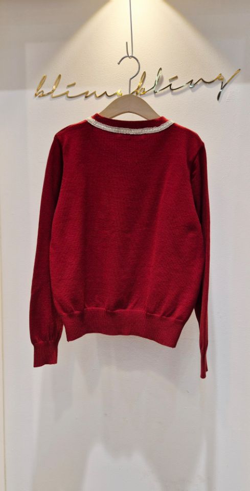 RICO韓國代購㊣女裝新品推薦人氣休閑25秋冬熱賣針織衫蕾絲花bling bling/RICO針織衫