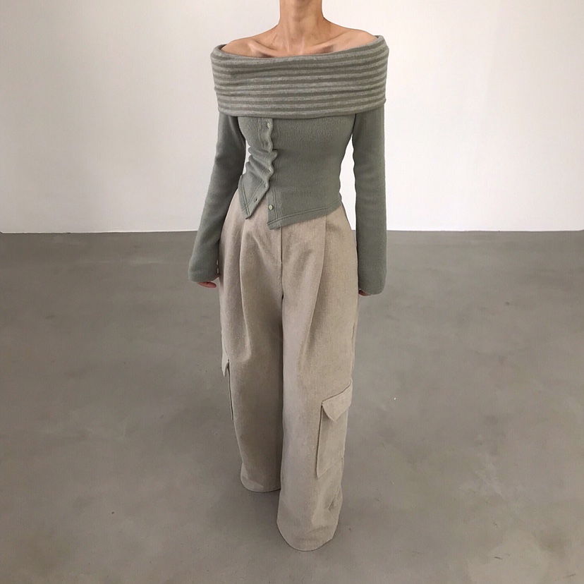 2TWO MOON東大門㊣直郵女士新款熱賣休閑推薦時尚長袖T恤露肩2TWO MOON長袖T恤