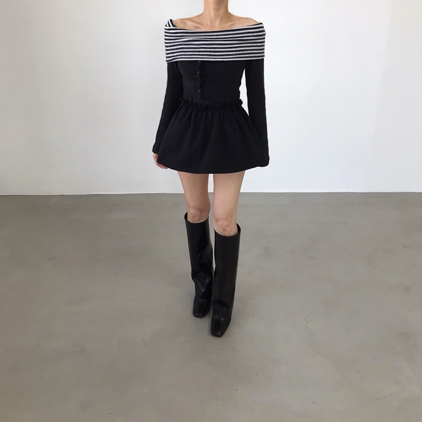 2TWO MOON東大門㊣直郵女士新款熱賣休閑推薦時尚長袖T恤露肩2TWO MOON長袖T恤