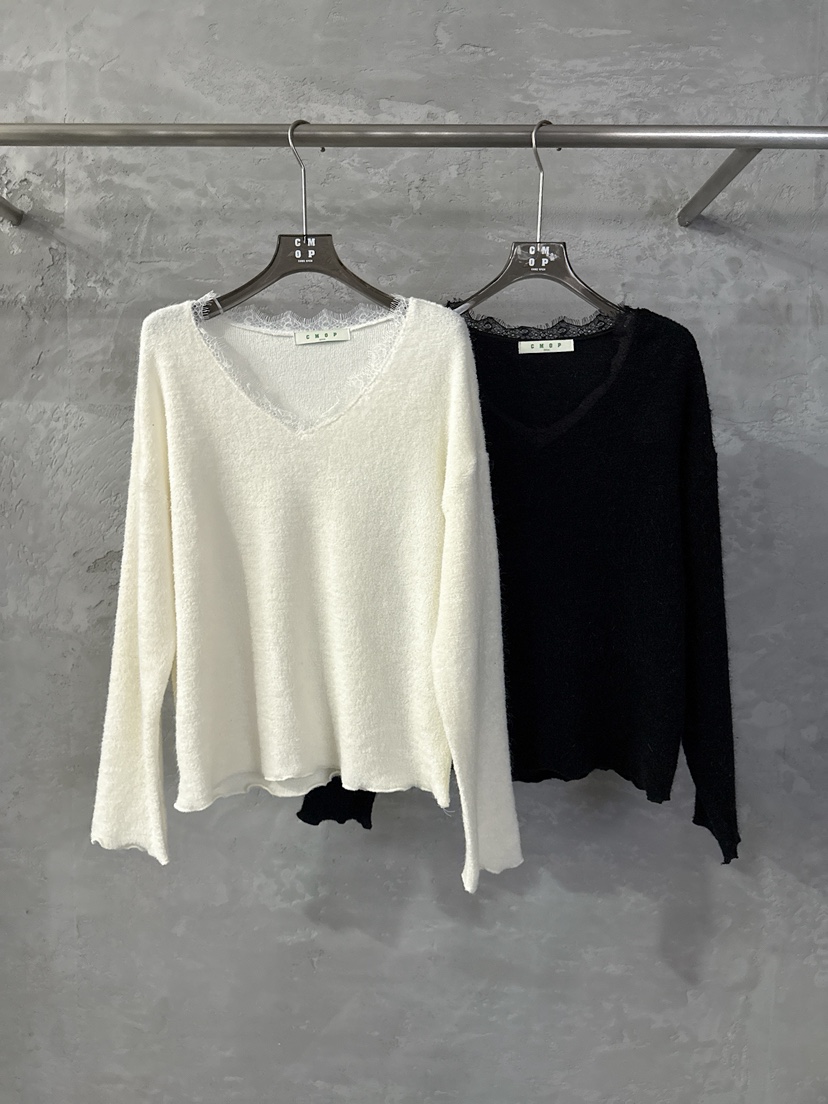 COME OPEN韓國直郵㊣女士新品25秋冬人氣熱賣時尚針織衫蕾絲COMP-(COME OPEN)針織衫