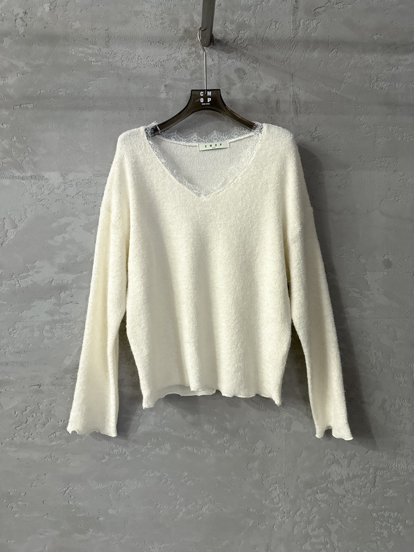 COME OPEN韓國直郵㊣女士新品25秋冬人氣熱賣時尚針織衫蕾絲COMP-(COME OPEN)針織衫圖色1