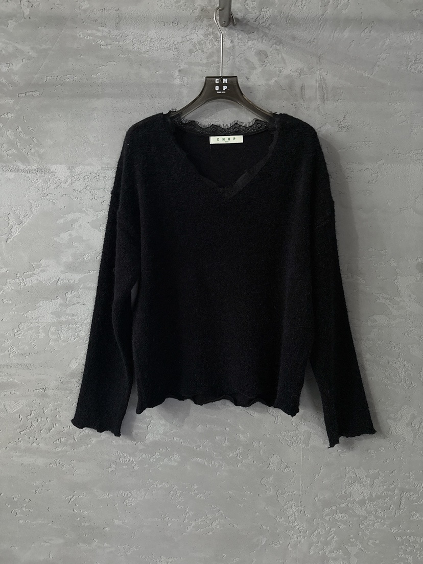 COME OPEN韓國直郵㊣女士新品25秋冬人氣熱賣時尚針織衫蕾絲COMP-(COME OPEN)針織衫圖色2