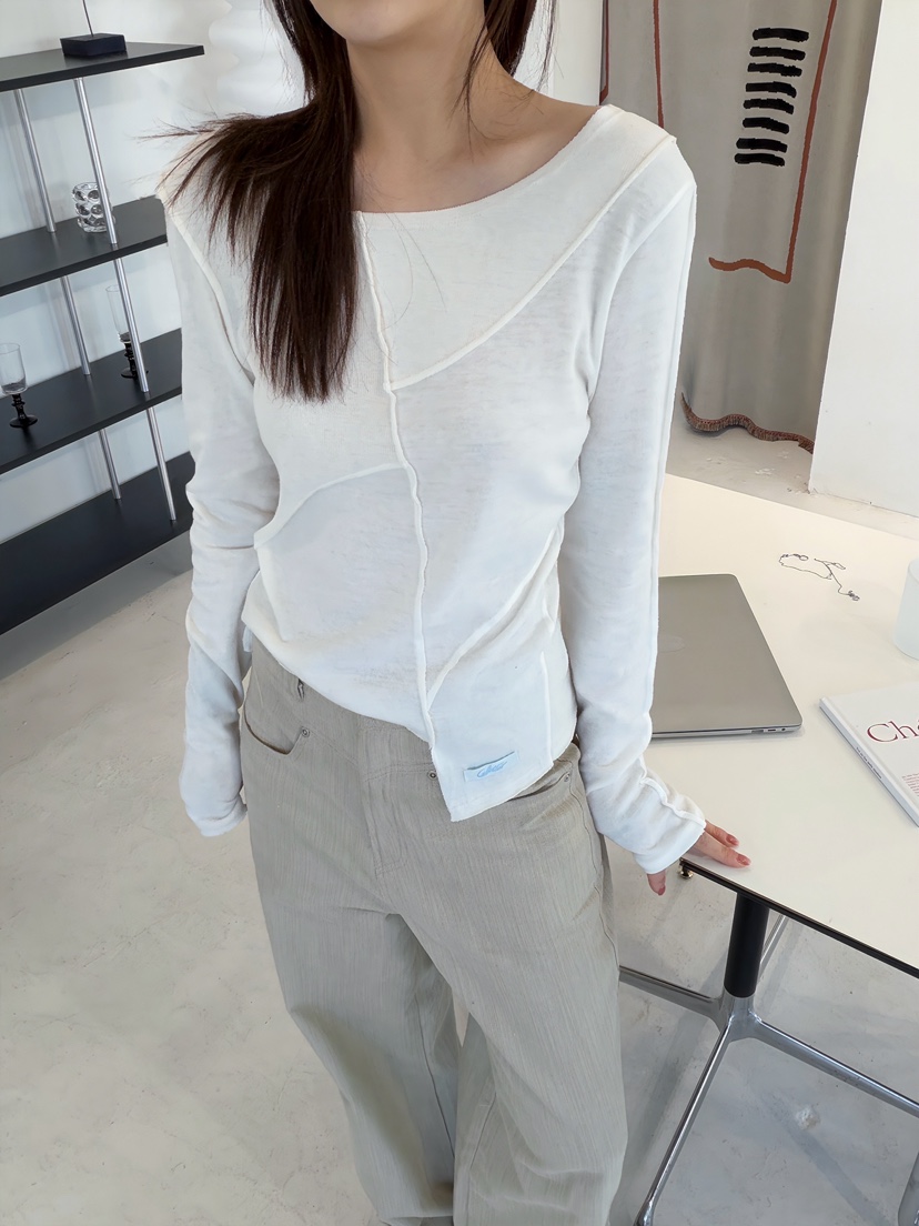 GLITTER東大門㊣實拍女裝新款25秋冬熱賣推薦職業休閑長袖T恤GLITTER長袖T恤