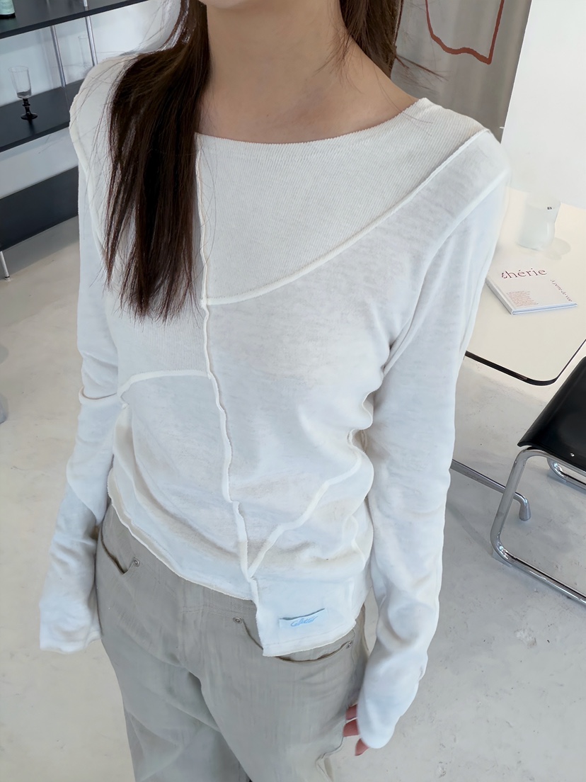 GLITTER東大門㊣實拍女裝新款25秋冬熱賣推薦職業休閑長袖T恤GLITTER長袖T恤