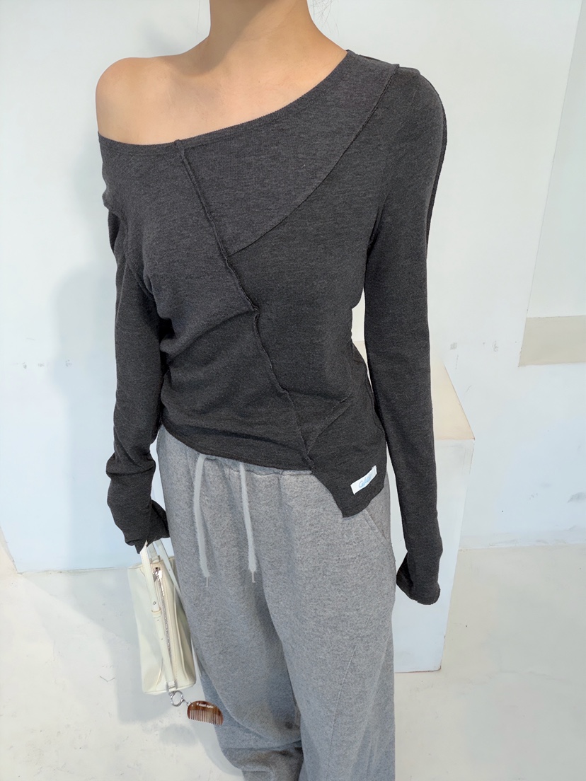 GLITTER東大門㊣實拍女裝新款25秋冬熱賣推薦職業休閑長袖T恤GLITTER長袖T恤