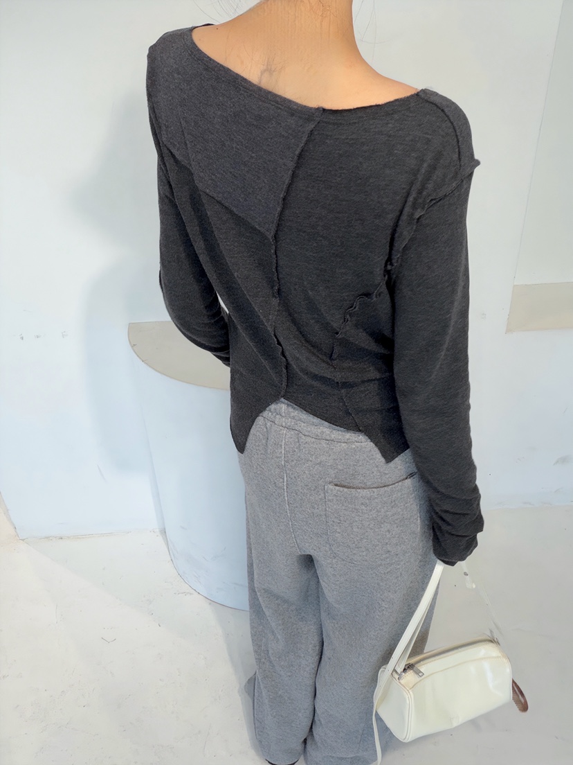 GLITTER東大門㊣實拍女裝新款25秋冬熱賣推薦職業休閑長袖T恤GLITTER長袖T恤