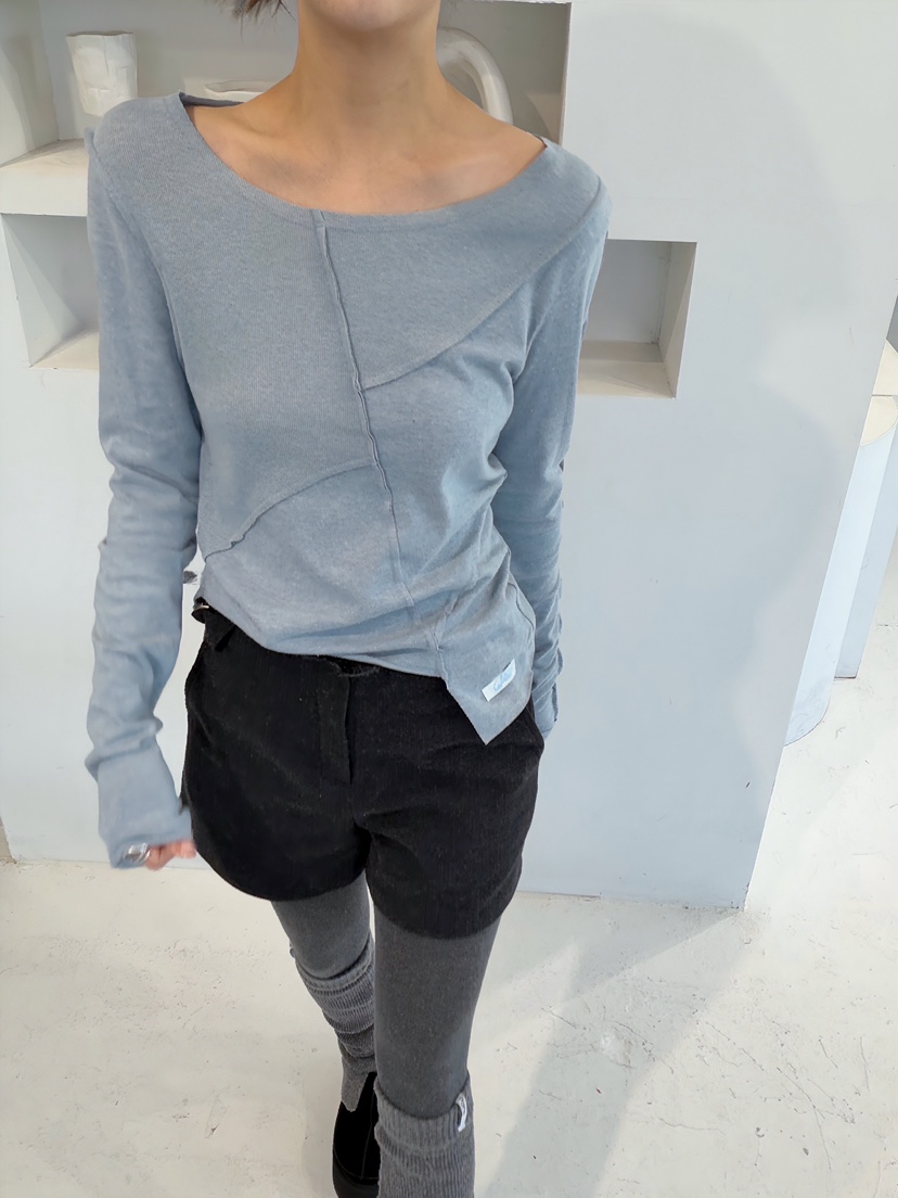 GLITTER東大門㊣實拍女裝新款25秋冬熱賣推薦職業休閑長袖T恤GLITTER長袖T恤