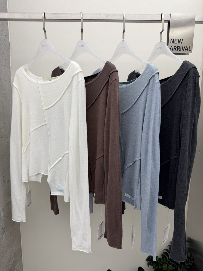 GLITTER東大門㊣實拍女裝新款25秋冬熱賣推薦職業休閑長袖T恤GLITTER長袖T恤