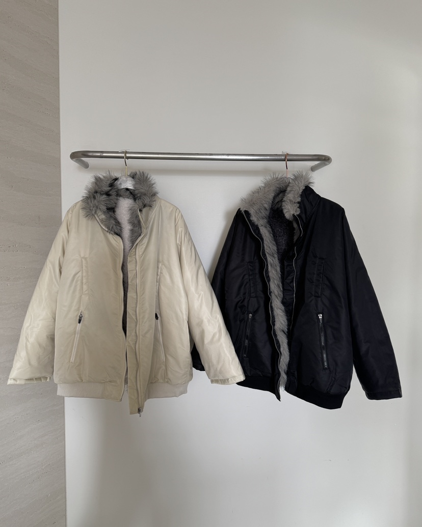 SYMBOL東大門㊣代購女裝新款休閑推薦人氣夾克兩面穿皮草雙面SYMBOL夾克