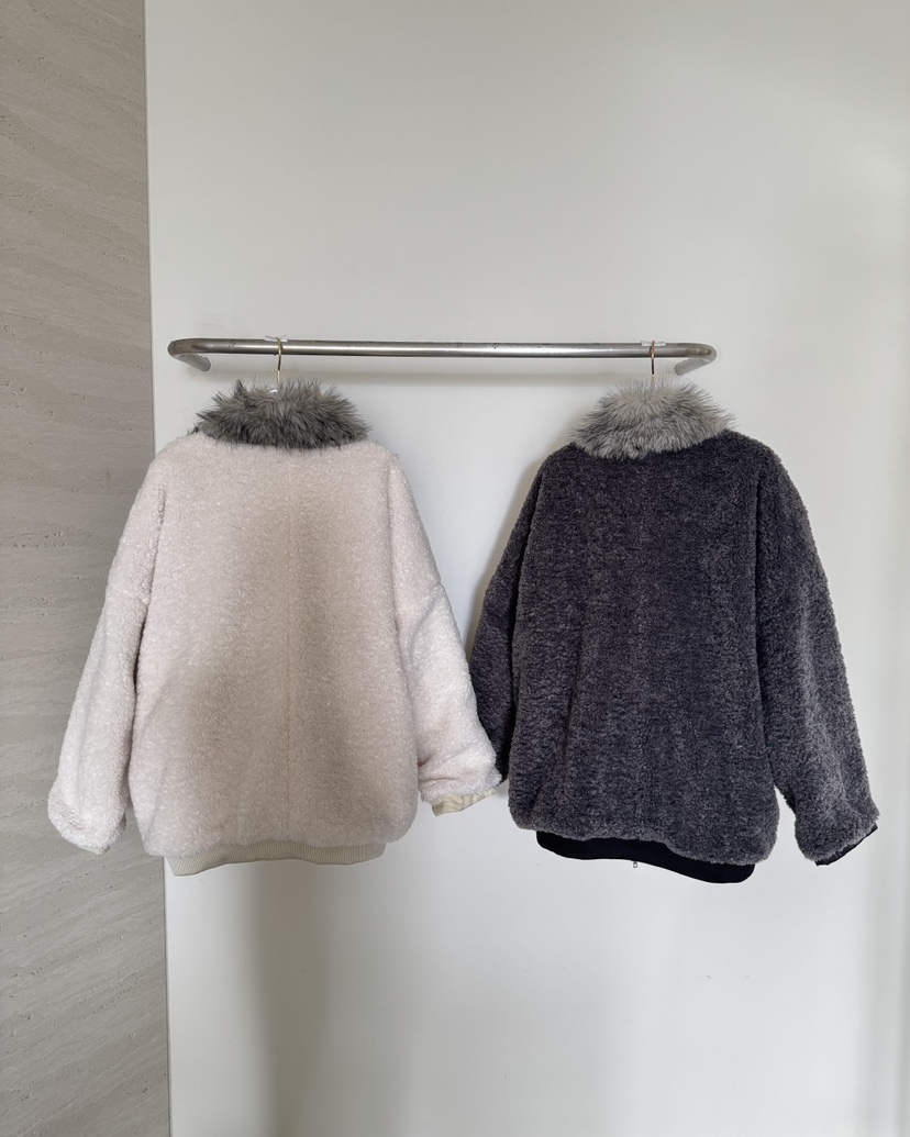 SYMBOL東大門㊣代購女裝新款休閑推薦人氣夾克兩面穿皮草雙面SYMBOL夾克