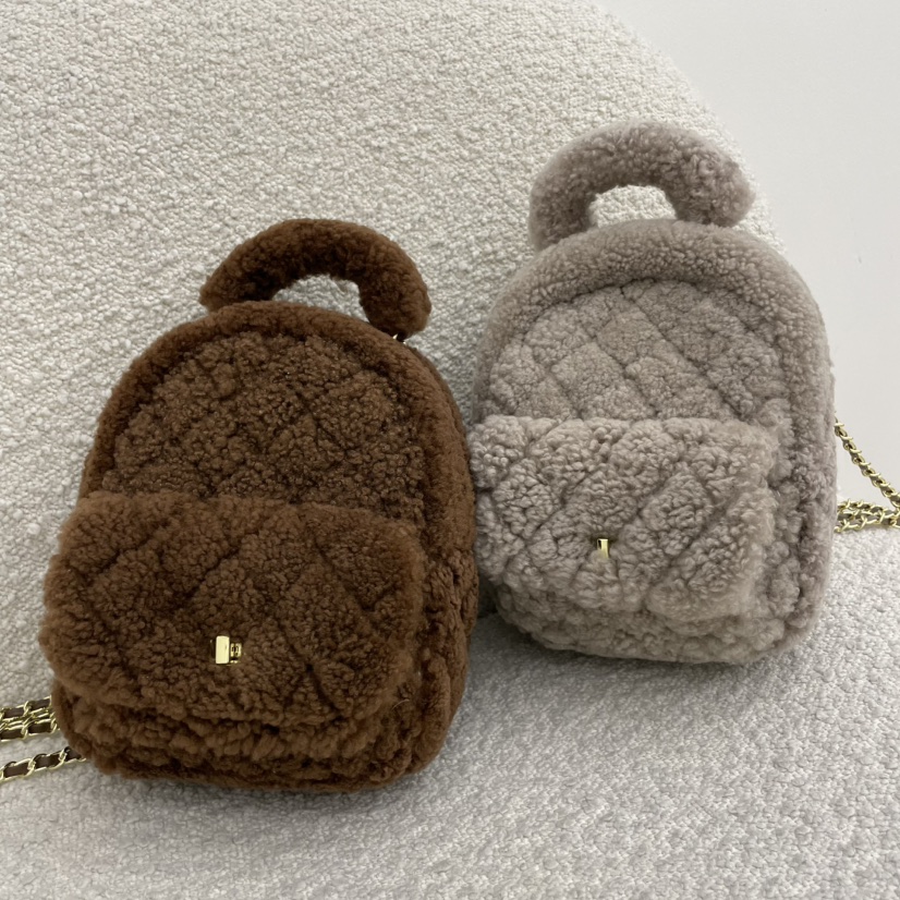 J PLACE東大門㊣直郵女裝新品推薦時尚熱賣職業雙肩背包羊毛J PLACE雙肩背包