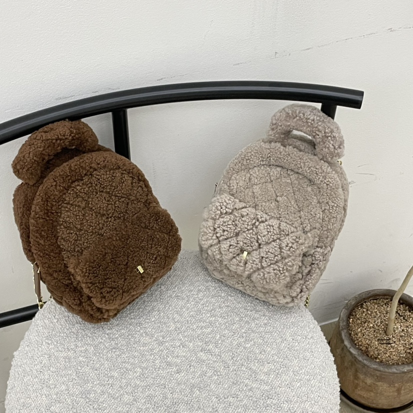 J PLACE東大門㊣直郵女裝新品推薦時尚熱賣職業雙肩背包羊毛J PLACE雙肩背包