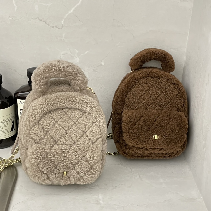 J PLACE東大門㊣直郵女裝新品推薦時尚熱賣職業雙肩背包羊毛J PLACE雙肩背包