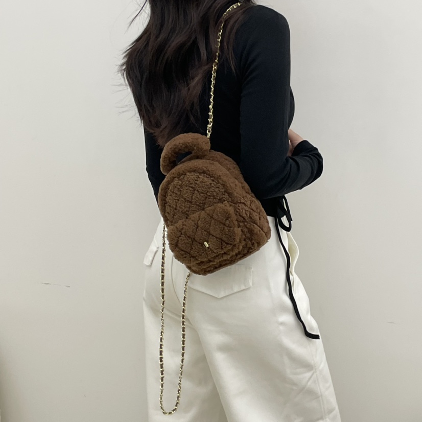 J PLACE東大門㊣直郵女裝新品推薦時尚熱賣職業雙肩背包羊毛J PLACE雙肩背包