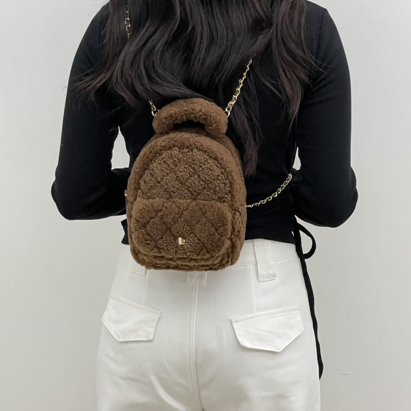 J PLACE東大門㊣直郵女裝新品推薦時尚熱賣職業雙肩背包羊毛J PLACE雙肩背包