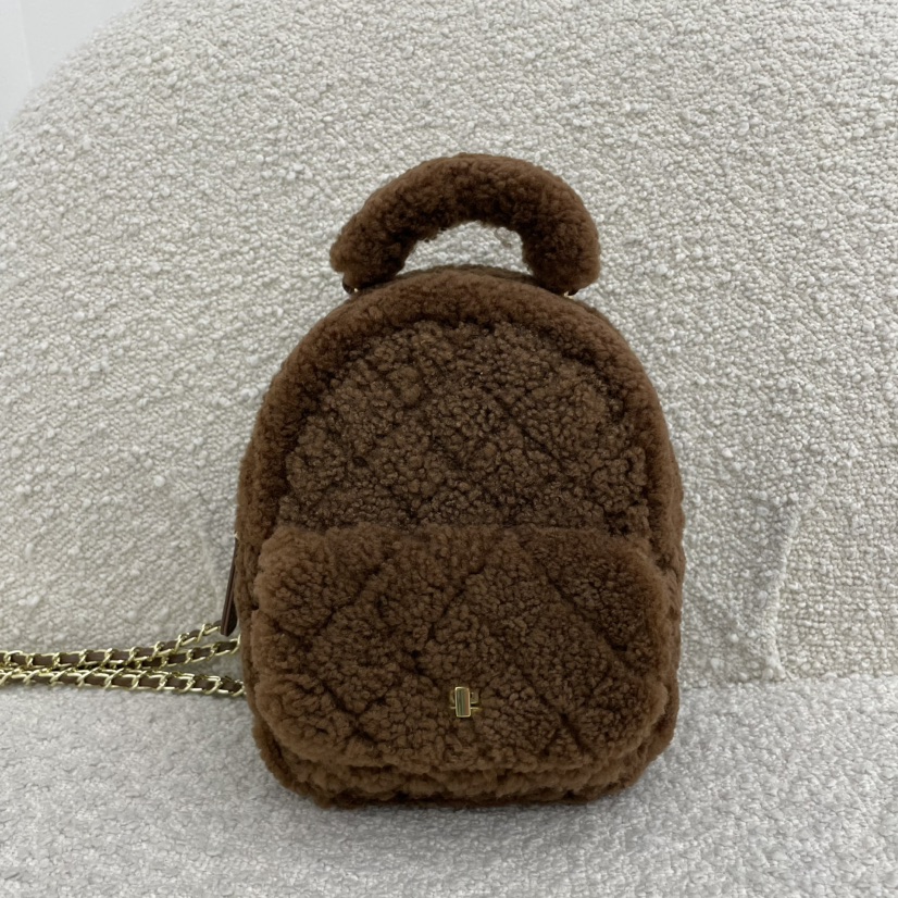 J PLACE東大門㊣直郵女裝新品推薦時尚熱賣職業雙肩背包羊毛J PLACE雙肩背包圖色1