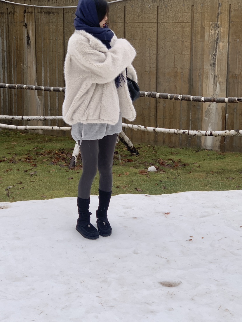 LOGARDEN東大門㊣代購女士新品熱賣人氣時尚短款大衣毛絨高領LO GARDEN短款大衣