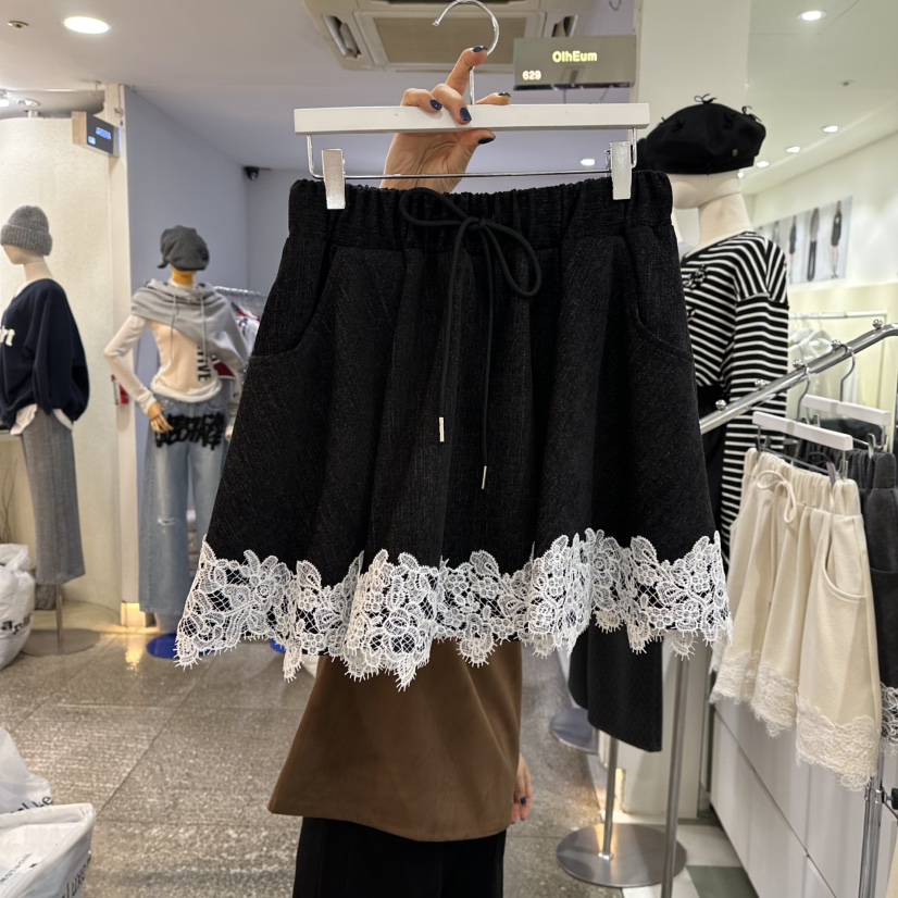 OREUM東大門㊣直郵女裝新品熱賣人氣職業休閑推薦時尚短褲褶皺OREUM短褲圖色4黑色