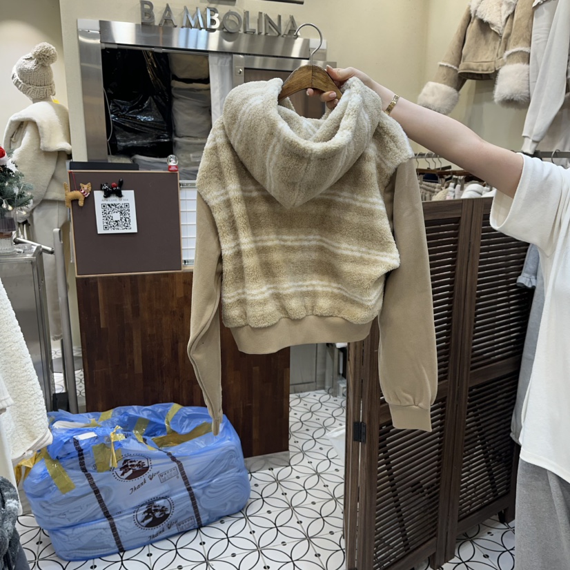 BAMBOLINA韓國代購㊣女裝新款人氣熱賣推薦時尚衛衣加絨拉鏈BAMBOLINA衛衣