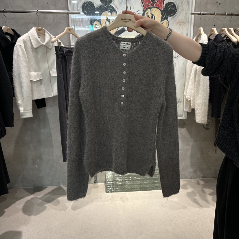 LAMAGIEPIE東大門㊣代購女士新款職業休閑25秋冬熱賣針織衫LAMAGIE GREY針織衫圖色2墨色
