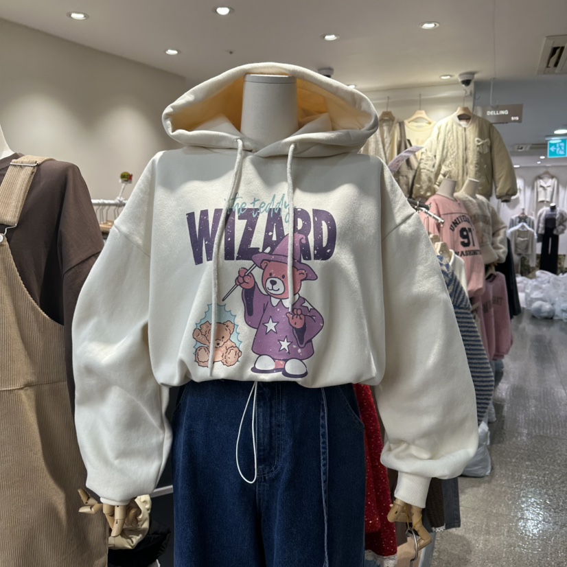 DELLING韓國直郵㊣女裝新款人氣推薦25秋冬職業熱賣衛衣連帽衫DELLING衛衣圖色1