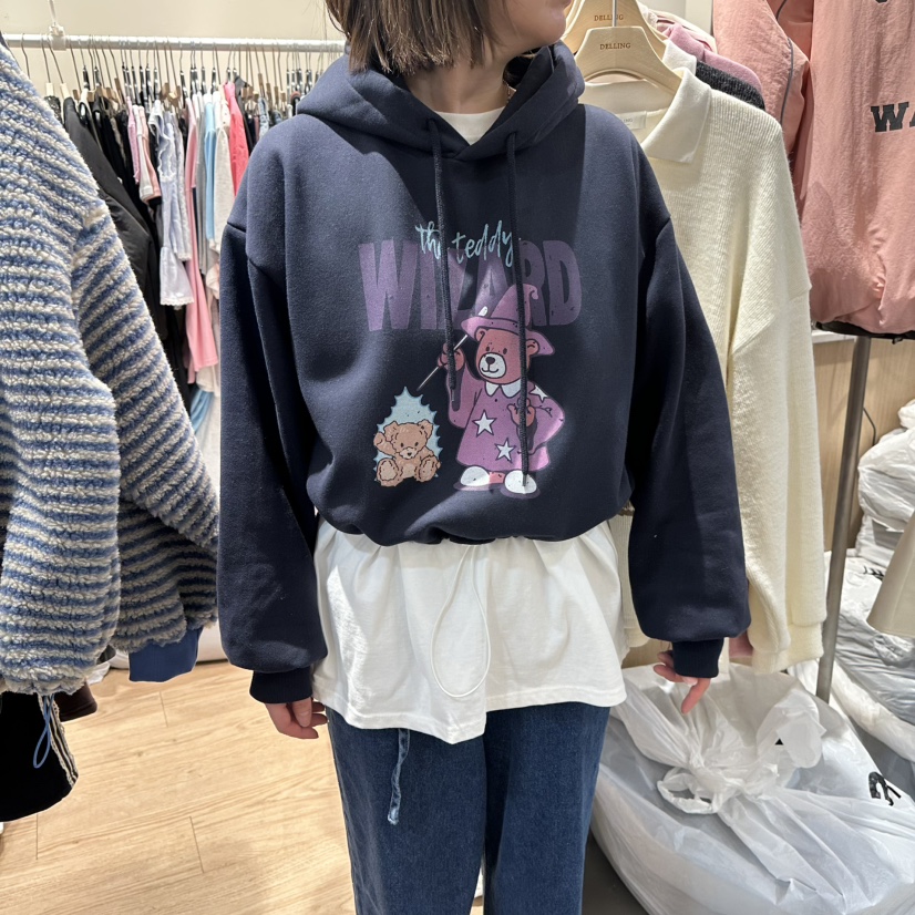 DELLING韓國直郵㊣女裝新款人氣推薦25秋冬職業熱賣衛衣連帽衫DELLING衛衣圖色3