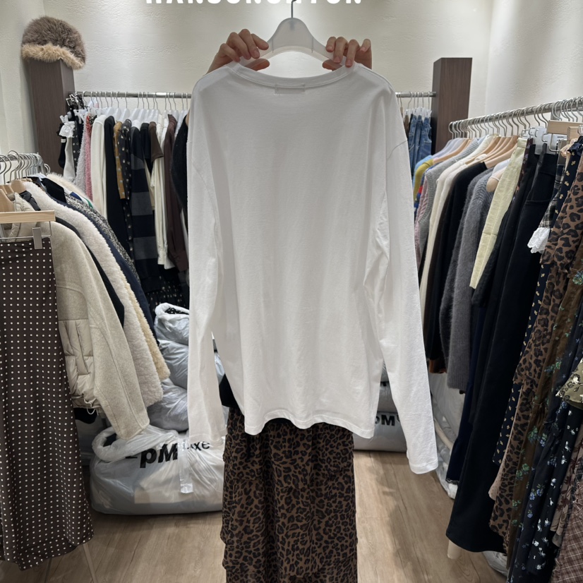 HANSUNGHYUN東大門㊣代購女裝新款職業推薦人氣休閑長袖T恤HANSUNGHYUN長袖T恤