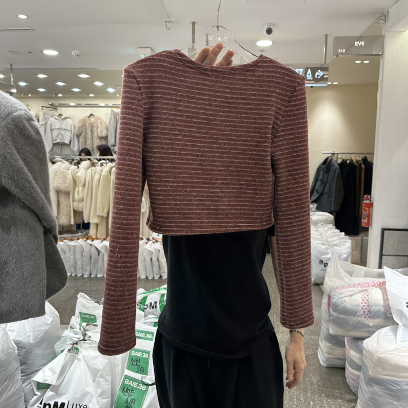 BAIE.38東大門㊣代購女士新款休閑時尚推薦熱賣長袖T恤條紋BAIE.38長袖T恤